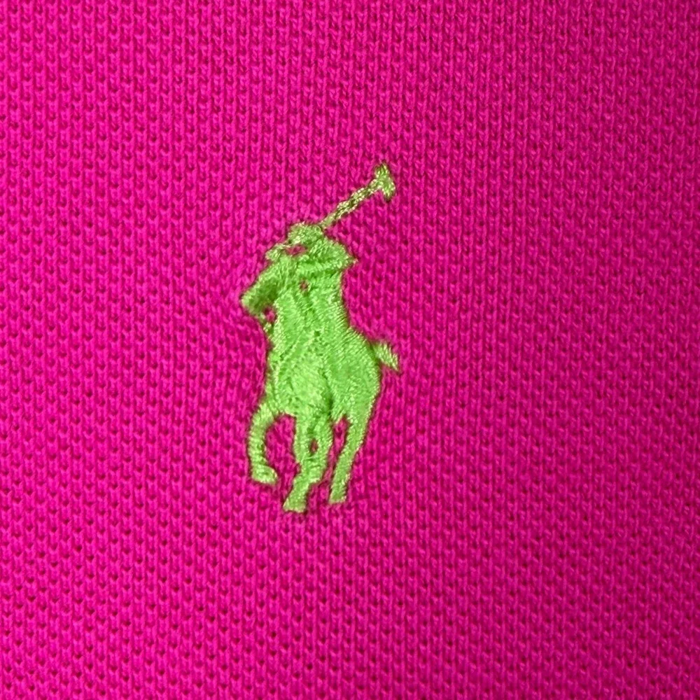 Polo Ralph Lauren Polo Shirt Men XL Pink Classic Fit Cotton Lime Green Pony Prep